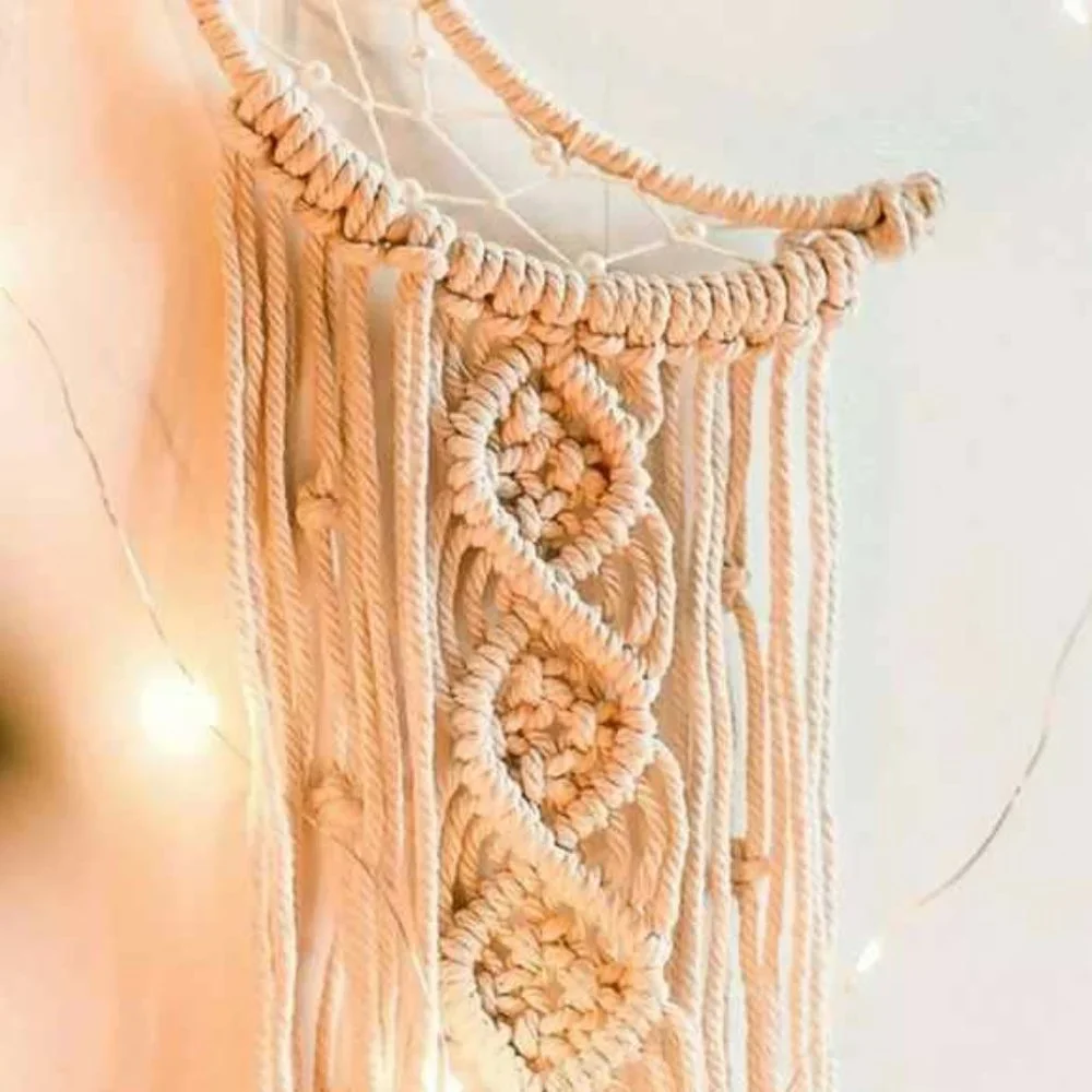Woven Moon Shaped Tassel Wall Decor